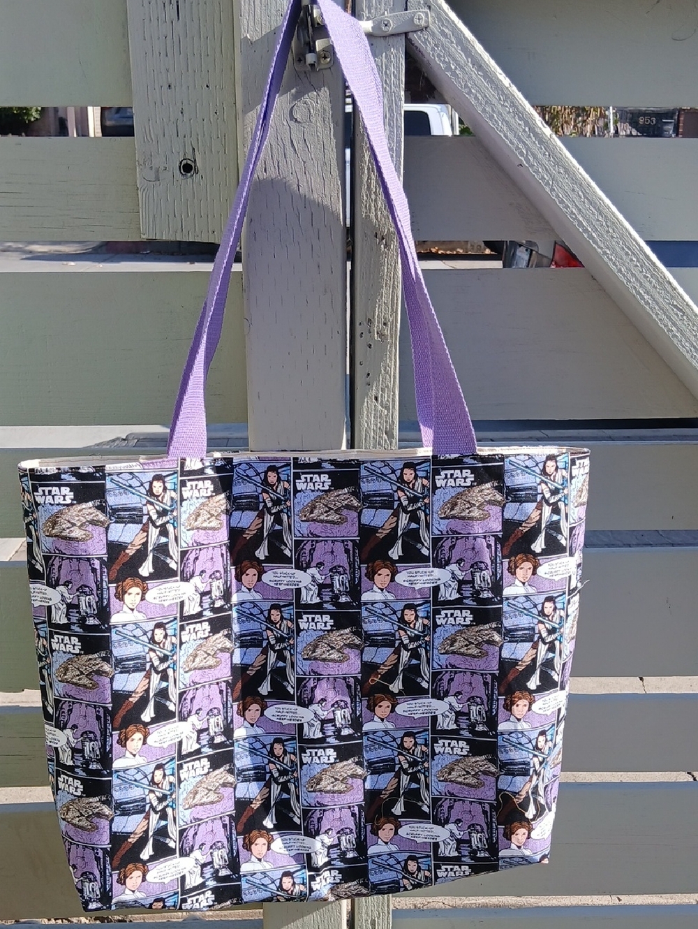 Star Wars Comic Panel Tote in Purple and Black